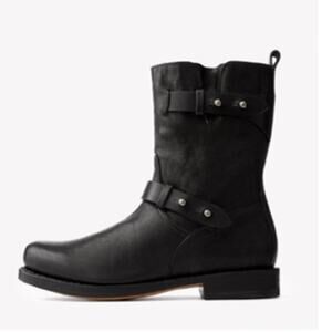 Rag & Bone black leather moto boots 7.5